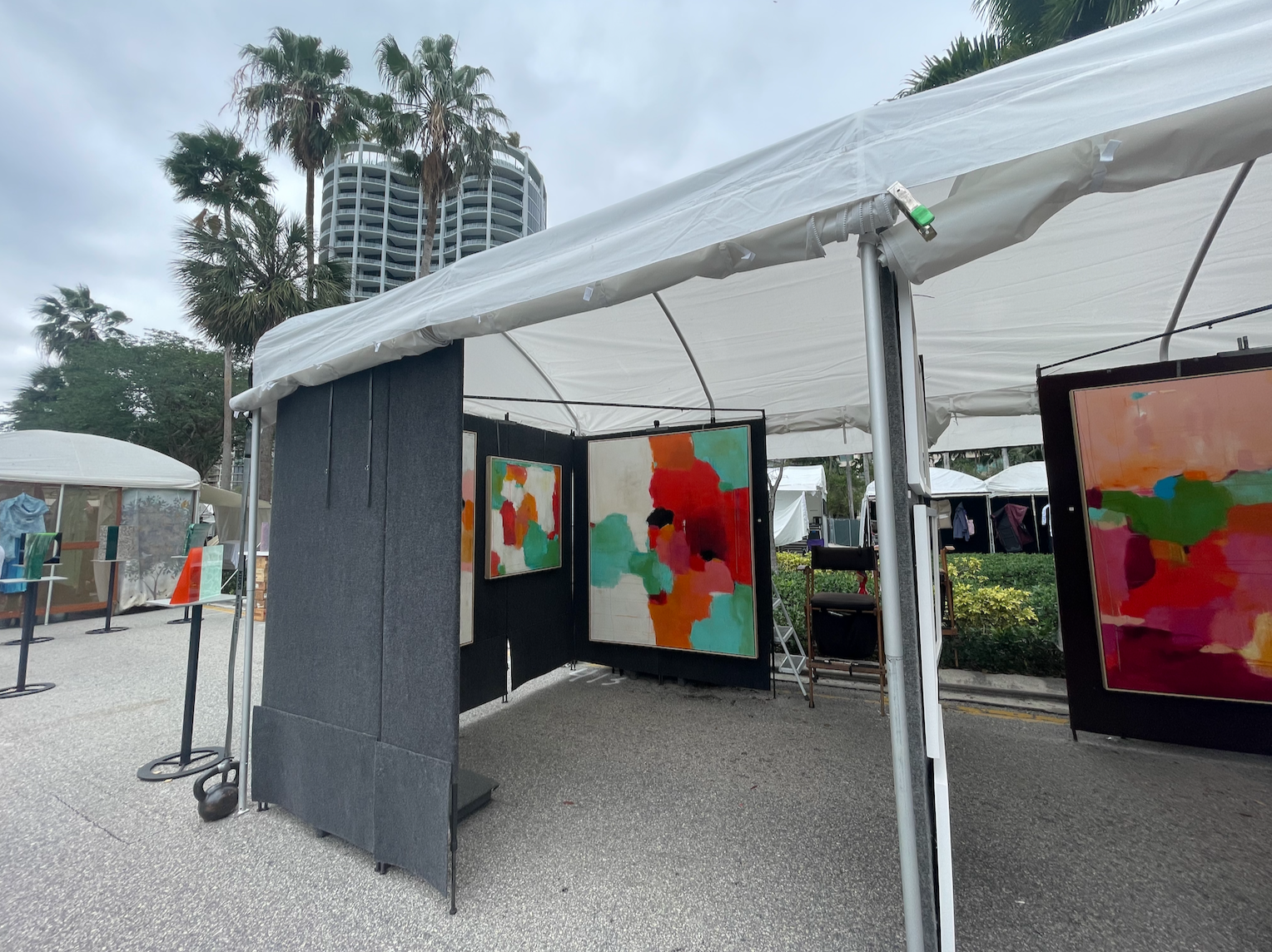 Returning for her twelfth year, Carstensen's abstract oil paintings continue being a staple at the festival. 